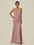 KissDress-Myka Dusty Rose Sheath Chiffon Spaghetti Straps Long Bridesmaid Dress with Sequins