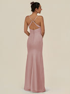 KissDress-Myka Dusty Rose Sheath Chiffon Spaghetti Straps Long Bridesmaid Dress with Sequins
