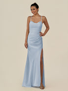 KissDress-Myka Ice Sheath Chiffon Spaghetti Straps Long Bridesmaid Dress with Sequins