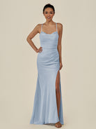 KissDress-Myka Ice Sheath Chiffon Spaghetti Straps Long Bridesmaid Dress with Sequins