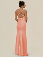 KissDress-Myka Rosette Sheath Chiffon Spaghetti Straps Long Bridesmaid Dress with Sequins