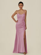 KissDress-Myka Vintage Mauve Sheath Chiffon Spaghetti Straps Long Bridesmaid Dress with Sequins