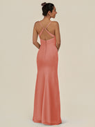 KissDress-Myka Wild Rose Sheath Chiffon Spaghetti Straps Long Bridesmaid Dress with Sequins