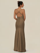 KissDress-Myka Willow Green Sheath Chiffon Spaghetti Straps Long Bridesmaid Dress with Sequins