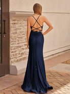 Elisabeth | Mermaid Spaghetti Straps Jersey Prom Dress with Slit - KissProm