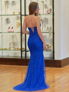 Evie |Mermaid Sweetheart Neck Lace Long Prom Dress With Appliques - KissProm