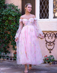 Sweetheart Neck Off the Shoulder Embroidered Tulle Prom Dress