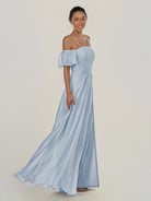 KissDress-Olia Ice A Line Chiffon Off the Shoulder Long Bridesmaid Dress with Slit