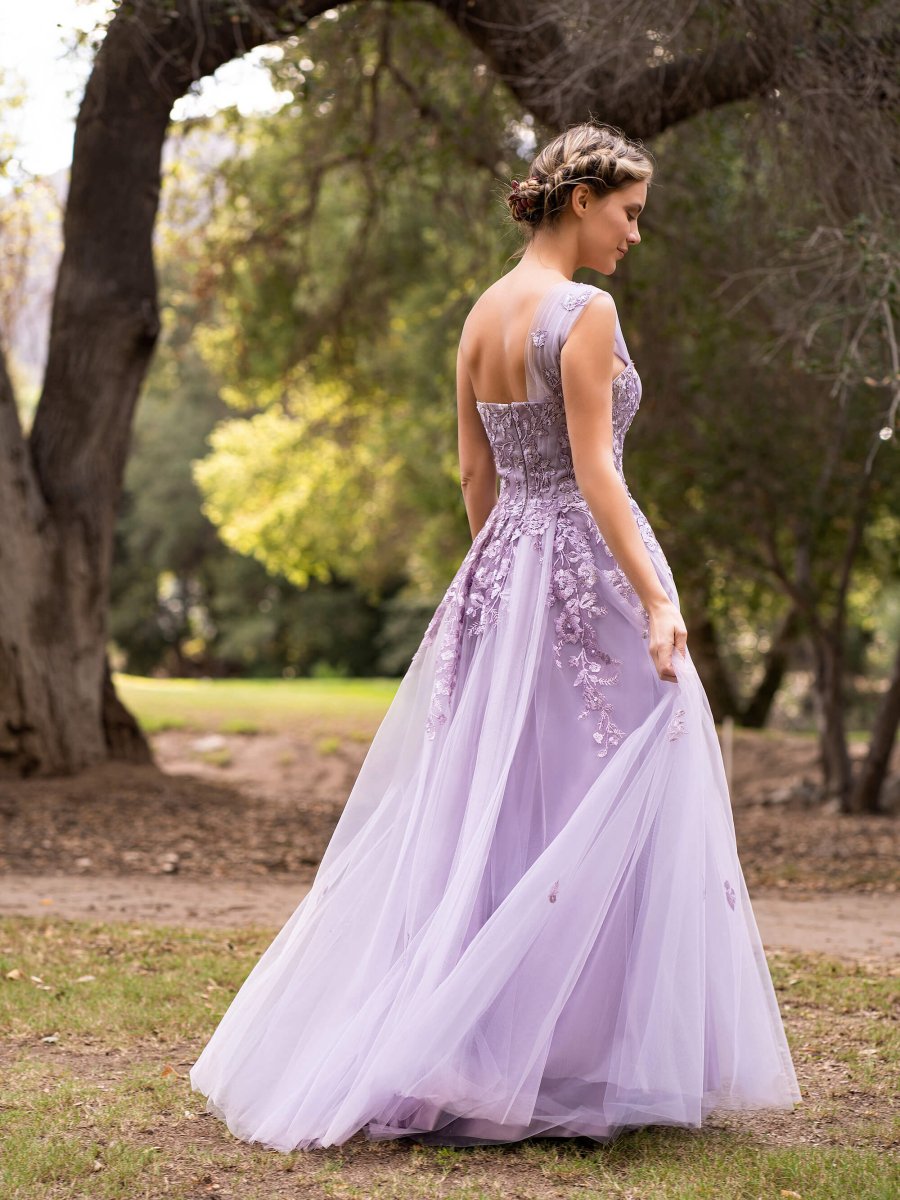 Sweet - Heart Tulle One Shoulder Floor Length Prom Dress - KissProm