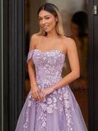 Sweet - Heart Tulle One Shoulder Floor Length Prom Dress - KissProm