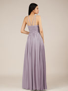 KissDress-Orinthia Dusk A Line Halter Neck Chiffon Long Bridesmaid Dress with Pleats