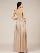 KissDress-Orinthia Pale Blush A Line Halter Neck Chiffon Long Bridesmaid Dress with Pleats