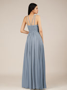 KissDress-Orinthia Twilight A Line Halter Neck Chiffon Long Bridesmaid Dress with Pleats