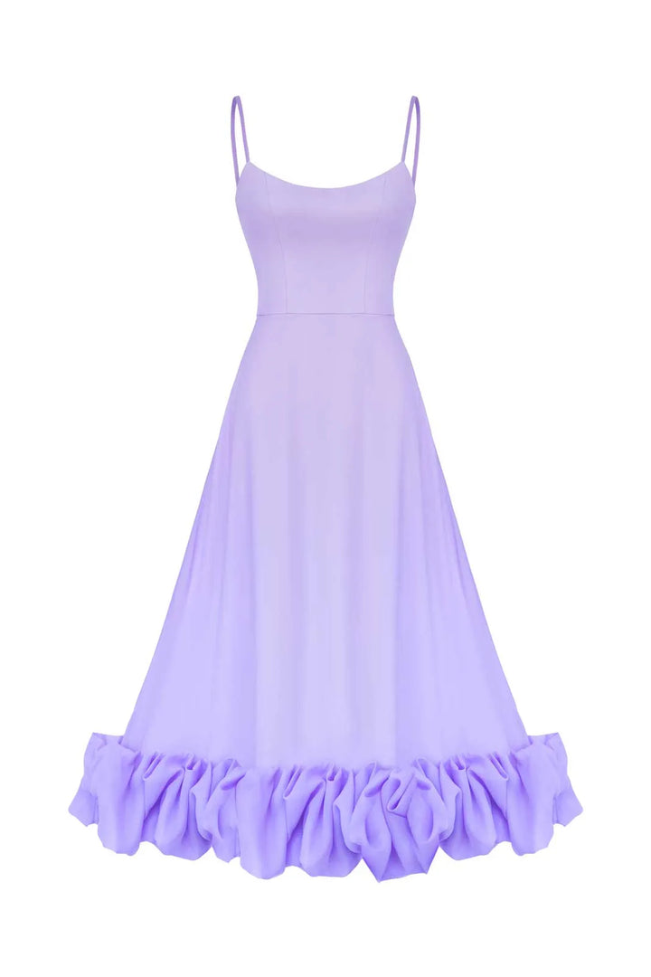 A Line Satin White Long Prom Dresses with Ruffles
