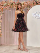 Kayla | A Line Strapless Floral Homecoming Dress - KissProm