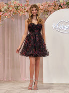 Kayla | A Line Strapless Floral Homecoming Dress - KissProm