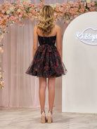 Kayla | A Line Strapless Floral Homecoming Dress - KissProm