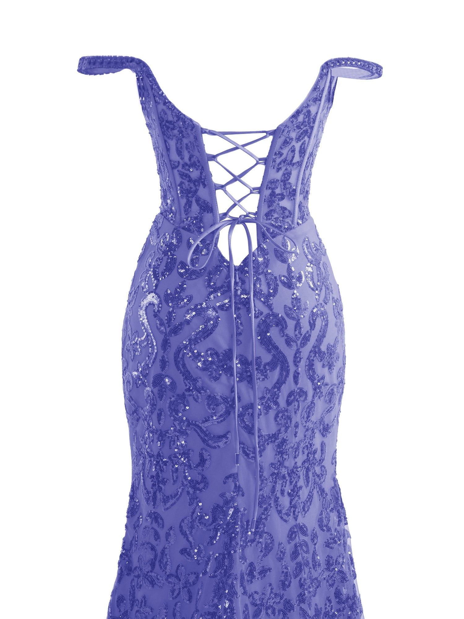 Purple Sheath Sequins Long Prom Dress with Slit