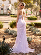 Raina | Mermaid Strapless Sequined Lace Prom Dress - KissProm