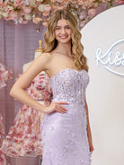 Raina | Mermaid Strapless Sequined Lace Prom Dress - KissProm