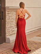 Elisabeth | Mermaid Spaghetti Straps Jersey Prom Dress with Slit - KissProm