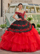 Red Off the Shoulder Quinceanera Dresses with Appliques - KissProm