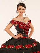 Red Off the Shoulder Quinceanera Dresses with Appliques - KissProm