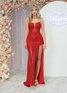 Kairi |Mermaid Spaghetti Straps Appliques Prom Dress with Slit - KissProm