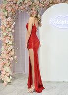 Kairi |Mermaid Spaghetti Straps Appliques Prom Dress with Slit - KissProm