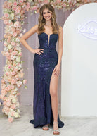 Kairi |Mermaid Spaghetti Straps Appliques Prom Dress with Slit - KissProm