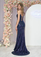 Kairi |Mermaid Spaghetti Straps Appliques Prom Dress with Slit - KissProm