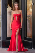 Brylee| Sweetheart Satin Mermaid Long Prom Dress - KissProm