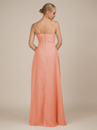 KissDress-Rhonda Rosette Sheath Chiffon V Neck Ruffled Long Bridesmaid Dress with Slit