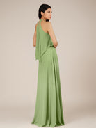 KissDress-Rhoswen Matcha Sheath Chiffon Halter Neck Long Bridesmaid Dress