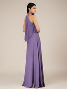 KissDress-Rhoswen Tahiti Sheath Chiffon Halter Neck Long Bridesmaid Dress