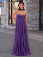 Rodri | A Line Light Pink Strapless Chiffon Long Prom Dress - KissProm