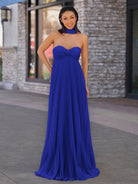 Rodri | A Line Light Pink Strapless Chiffon Long Prom Dress - KissProm