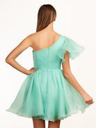 Rose | Ivory A - line One Shoulder Organza Ruffled Homecoming Dress - KissProm