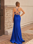 Elisabeth | Mermaid Spaghetti Straps Jersey Prom Dress with Slit - KissProm