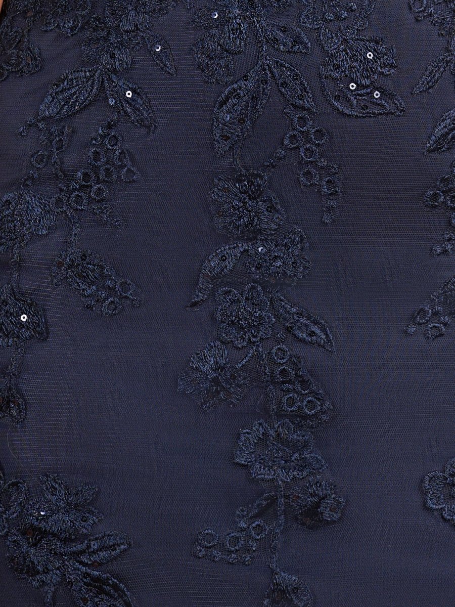 Laelia | Navy Blue Sheath Short Homecoming Dress With Appliques - KissDress