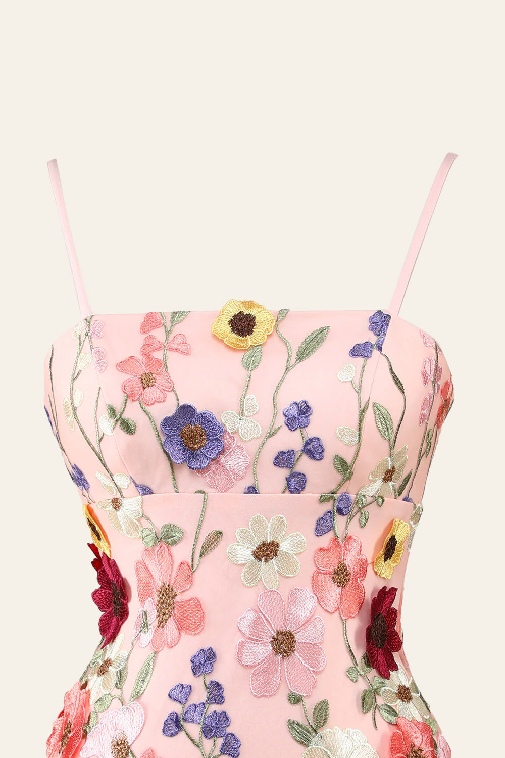 Sheath Spaghetti Straps 3D Flower Homecoming Dress