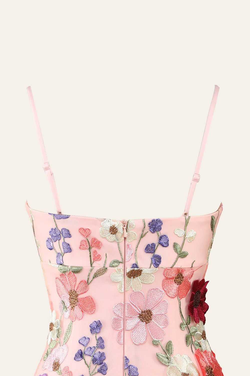 Sheath Spaghetti Straps 3D Flower Homecoming Dress