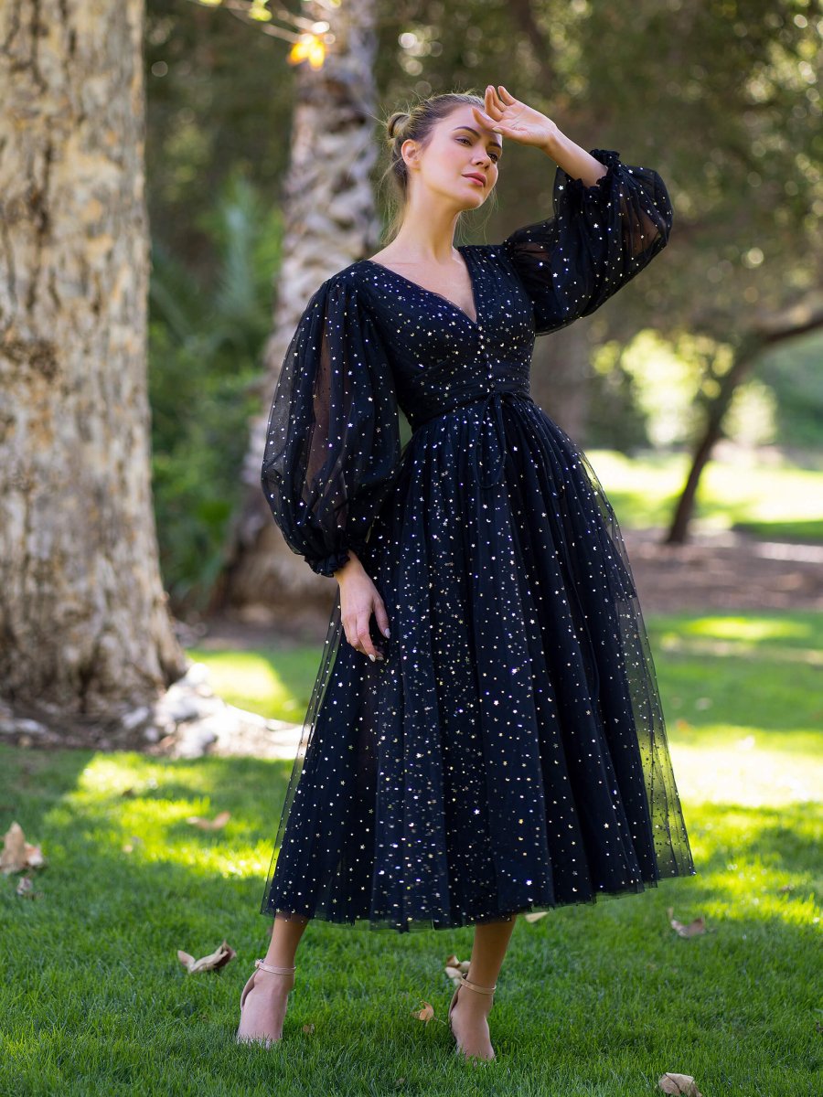 Starry Night V-Neckline Dress – KissDress