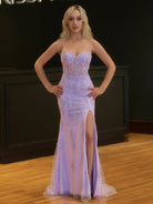 Nyomi |Mermaid Strapless Corset Lace Prom Dress with Slit - KissProm