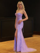 Nyomi |Mermaid Strapless Corset Lace Prom Dress with Slit - KissProm