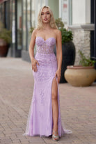 Nyomi |Mermaid Strapless Corset Lace Prom Dress with Slit - KissProm
