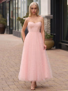 Sweetheart Neckline Starlit Cloar Maxi Length Tulle Prom Dress - KissProm