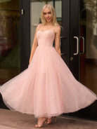 Sweetheart Neckline Starlit Cloar Maxi Length Tulle Prom Dress - KissProm