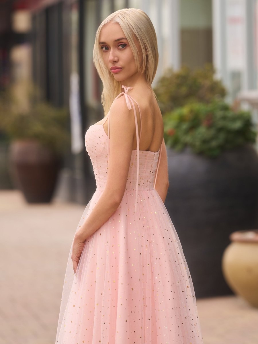 Sweetheart Neckline Starlit Cloar Maxi Length Tulle Prom Dress - KissProm