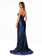 Abby | Sweetheart Fuchsia Pleated Mermaid Long Prom Dress - KissProm